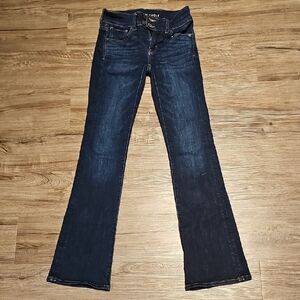American Eagle Outfitters Dark Blue Flare Jeans Sz 00 Regular